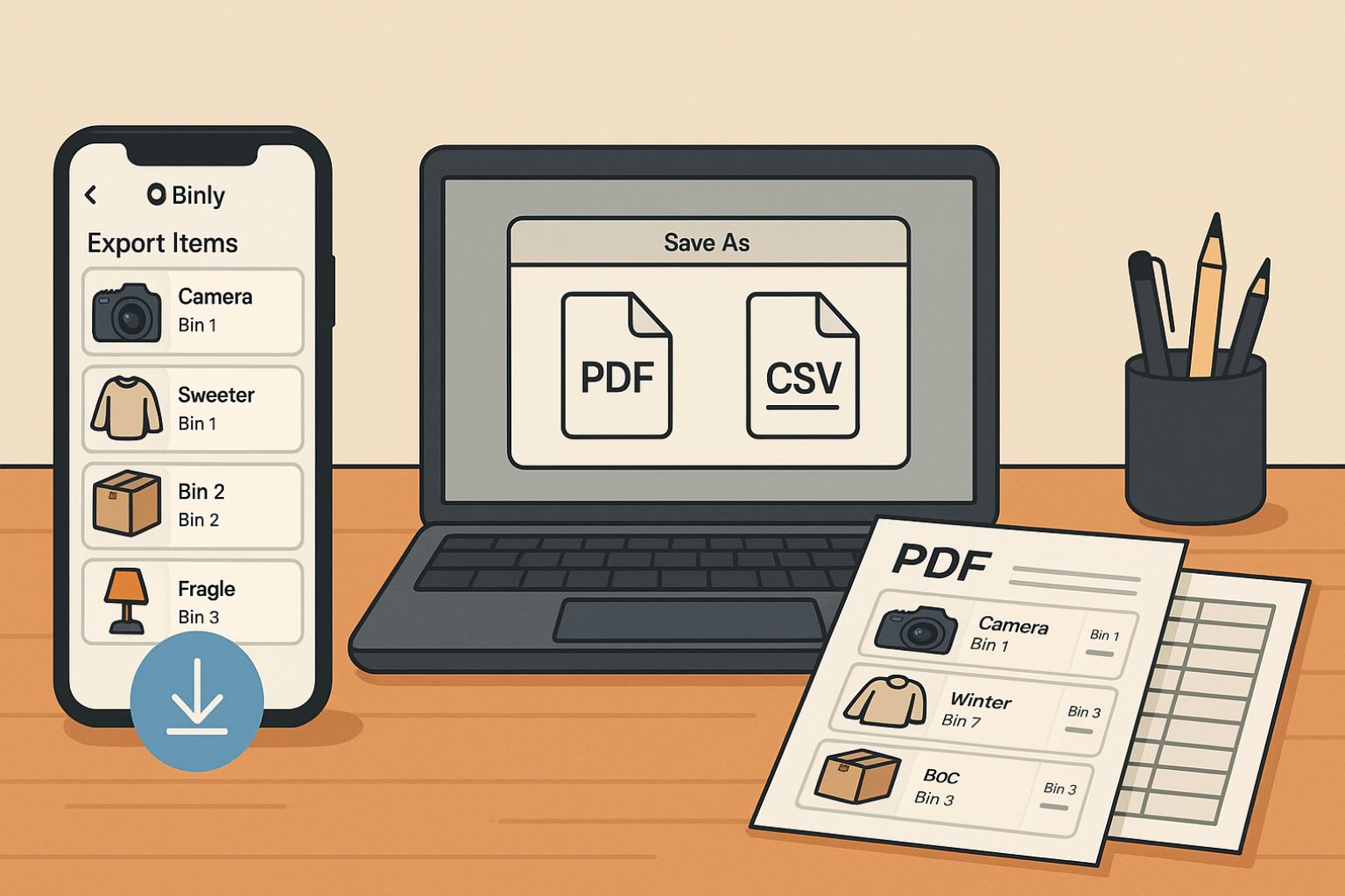 How to Export, Backup, and Print Your Binly Inventory for Moving, Insurance, or Sharing
